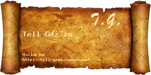 Tell Géza névjegykártya